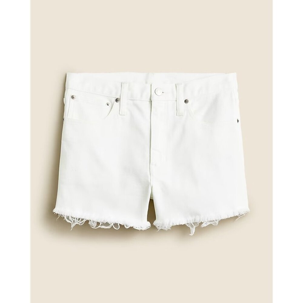 J Crew Womens Size 29 High Rise Relaxed Denim Shorts in‎ White BY324 $89 1896